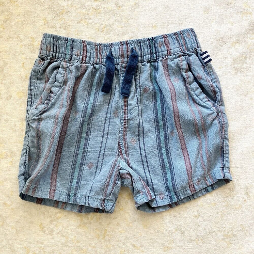 Splendid Baby 18-24M Blue Striped Shorts Pull On Boho Bohemian Unisex Boys